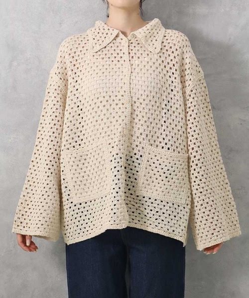 Bleu Bleuet(ブルーブルーエ)の「【ZOZO限定】クロシェシャツカラートップス(カーディガン/ボレロ・レディース・ホワイト系その他/A・FREE)」の19枚目の写真