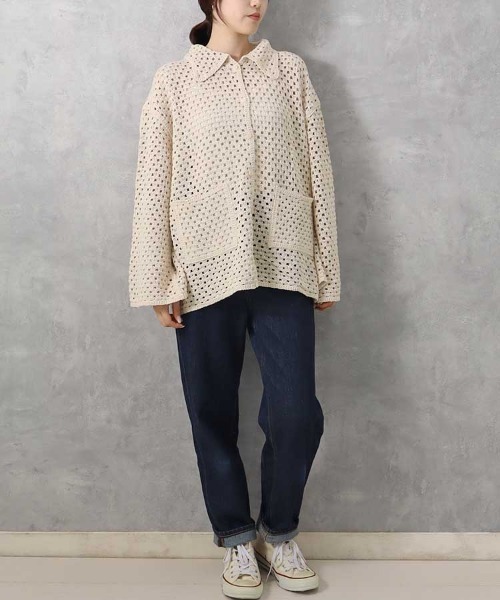 Bleu Bleuet(ブルーブルーエ)の「【ZOZO限定】クロシェシャツカラートップス(カーディガン/ボレロ・レディース・ホワイト系その他/A・FREE)」の12枚目の写真