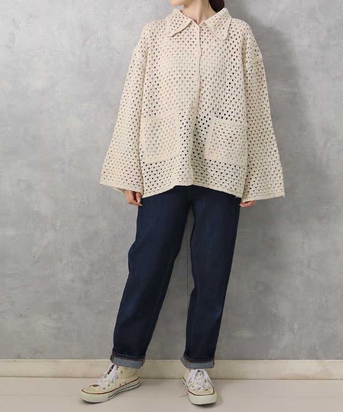 Bleu Bleuet(ブルーブルーエ)の「【ZOZO限定】クロシェシャツカラートップス(カーディガン/ボレロ・レディース・ホワイト系その他/A・FREE)」の14枚目の写真