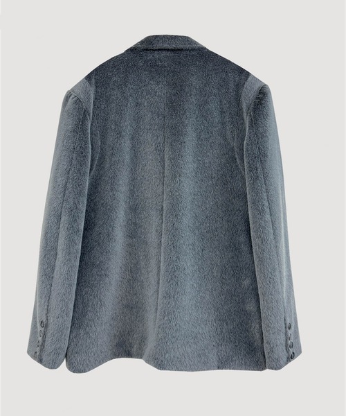 VIAVANDA(ヴィアヴァンダ)の「FUR DOUBLE JACKET(テーラードジャケット・レディース・グレー/ブラウン・FREE)」の15枚目の写真