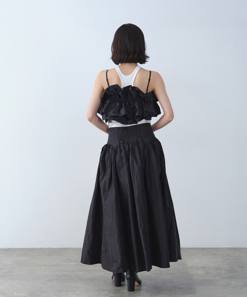 CODE A（コードエー）の「zip design volume skirt（スカート・レディース・ブラック/ダークブラウン・34/38/36）」の6枚目の写真