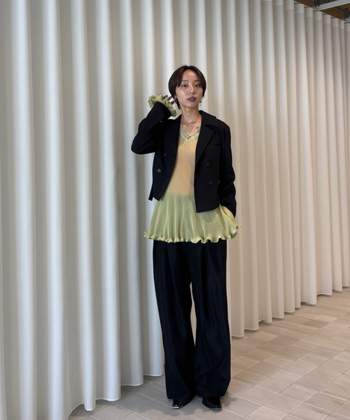 Ameri（アメリ）の「ROUND HEM JACKET SET UP（つなぎ/オールインワン・レディース・ピンク/ブラック/ブラウン・MEDIUM/SMALL）」の18枚目の写真
