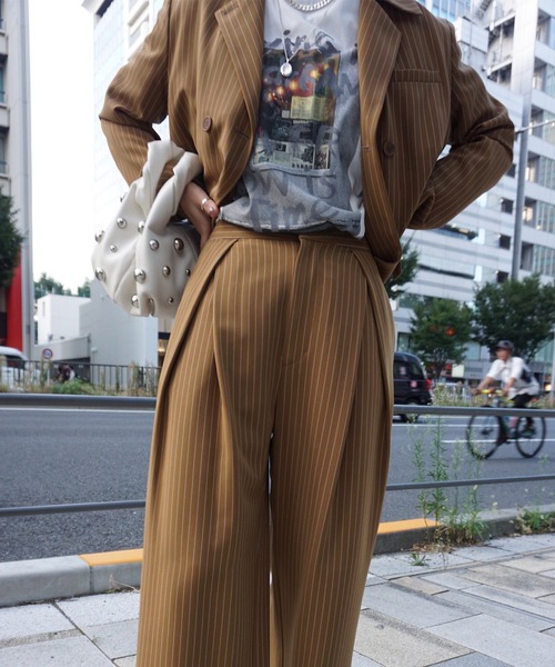 Ameri（アメリ）の「ROUND HEM JACKET SET UP（つなぎ/オールインワン