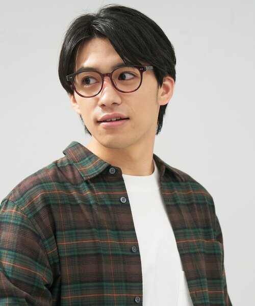 ボストン型 メガネ｜黒縁フレーム 伊達めがね 度付き（レンズ交換券