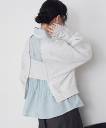 【forksy.】オープンバックロングカフススウェットプルオーバー