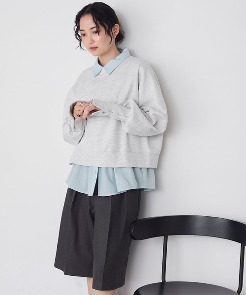 forksy.（フォルクシー）の「【forksy.】オープンバックロングカフススウェットプルオーバー（スウェット・レディース・ブラック/ブラウン/オートミール/ホワイト系・FREE）」の21枚目の写真