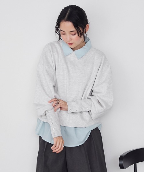 forksy.（フォルクシー）の「【forksy.】オープンバックロングカフススウェットプルオーバー（スウェット・レディース・ブラック/ブラウン/オートミール/ホワイト系・FREE）」の22枚目の写真