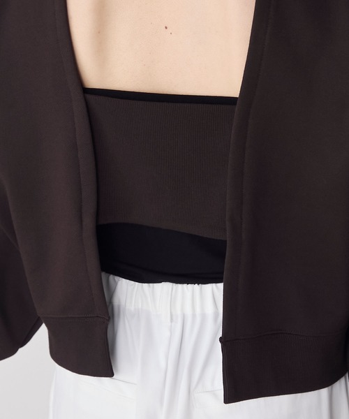 forksy.（フォルクシー）の「【forksy.】オープンバックロングカフススウェットプルオーバー（スウェット・レディース・ブラック/ブラウン/オートミール/ホワイト系・FREE）」の8枚目の写真