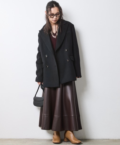 CHIC STYLE(シックスタイル)の「フェイクレザーフレアスカート<大きいサイズ有>シックスタイル(スカート・レディース・ブラック/ブラウン・3L/LL/L/M/5L/4L)」の22枚目の写真