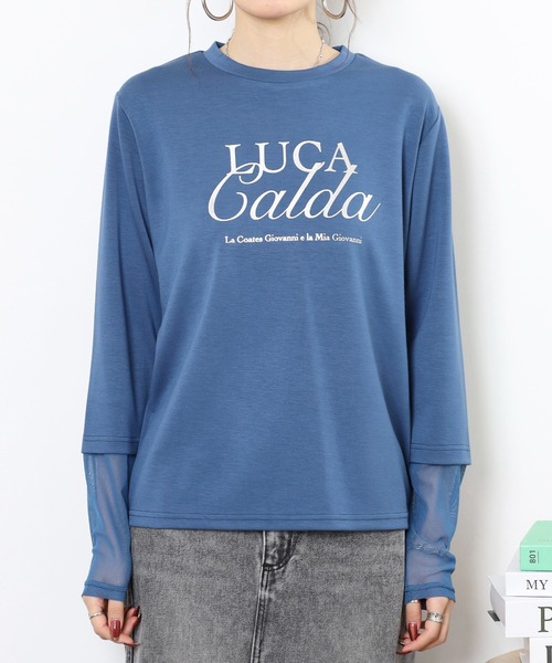 Anna Nicola(アンナニコラ)の「Anna Nicola 袖シアー箔プリントロゴカットソー(Tシャツ/カットソー・レディース・ブラック/チャコールグレー/ブルー・38)」の20枚目の写真