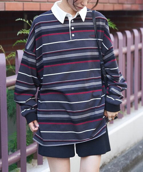 GEVACO(ゲバコ)の「【GEVACO】マルチボーダーラガーシャツ(Tシャツ/カットソー・レディース・グレー/チャコールグレー・SMALL/MEDIUM/LARGE)」の19枚目の写真