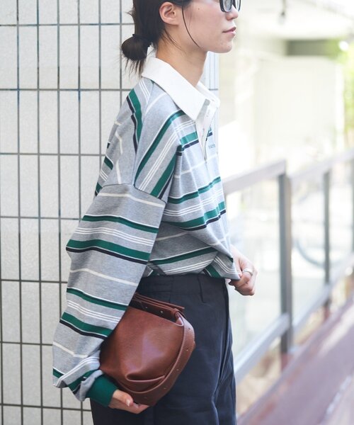 GEVACO(ゲバコ)の「【GEVACO】マルチボーダーラガーシャツ(Tシャツ/カットソー・レディース・グレー/チャコールグレー・SMALL/MEDIUM/LARGE)」の7枚目の写真