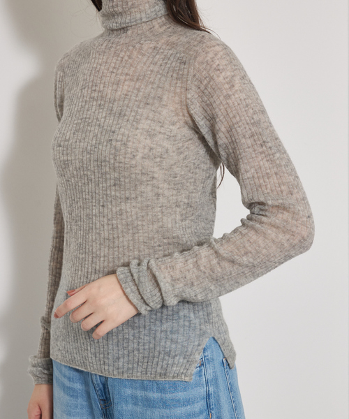 qualite（カリテ）の「ウールカシミアシアータートルニット/秋服/冬服（ニット/セーター・レディース・オフホワイト/グレー/ブラック・フリー）」の9枚目の写真