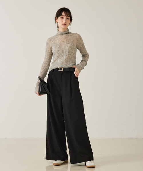 qualite（カリテ）の「ウールカシミアシアータートルニット/秋服/冬服（ニット/セーター・レディース・オフホワイト/グレー/ブラック・フリー）」の6枚目の写真