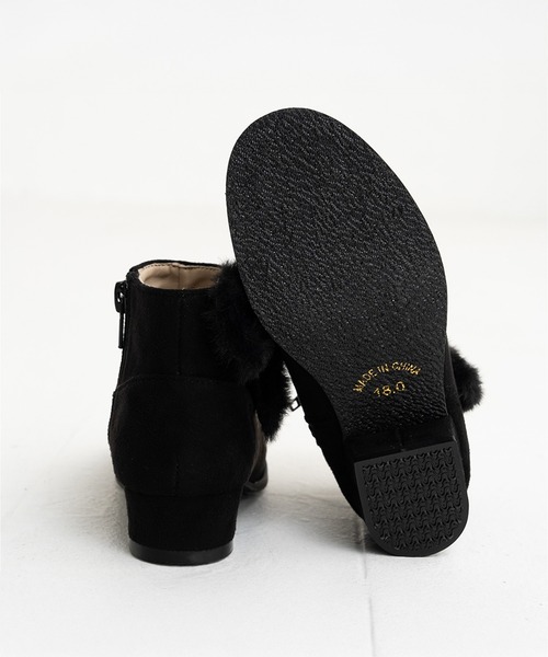POMPKINS(ポプキンズ)の「【POMPKINS/ポプキンズ】ファーリボンブーティ(ブーツ・キッズ・グレー/ブラック・20cm/21cm/22cm/23cm)」の12枚目の写真
