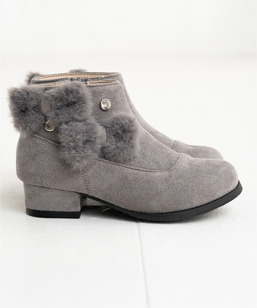 POMPKINS(ポプキンズ)の「【POMPKINS/ポプキンズ】ファーリボンブーティ(ブーツ・キッズ・グレー/ブラック・20cm/21cm/22cm/23cm)」の14枚目の写真