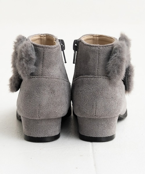 POMPKINS(ポプキンズ)の「【POMPKINS/ポプキンズ】ファーリボンブーティ(ブーツ・キッズ・グレー/ブラック・20cm/21cm/22cm/23cm)」の16枚目の写真