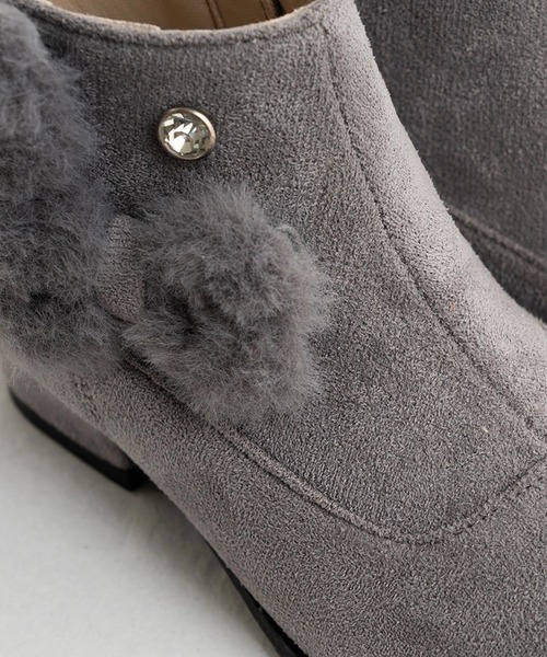 POMPKINS(ポプキンズ)の「【POMPKINS/ポプキンズ】ファーリボンブーティ(ブーツ・キッズ・グレー/ブラック・20cm/21cm/22cm/23cm)」の17枚目の写真