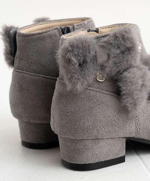 POMPKINS(ポプキンズ)の「【POMPKINS/ポプキンズ】ファーリボンブーティ(ブーツ・キッズ・グレー/ブラック・20cm/21cm/22cm/23cm)」の3枚目の写真