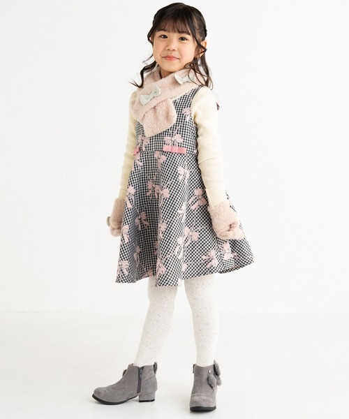 POMPKINS(ポプキンズ)の「【POMPKINS/ポプキンズ】ファーリボンブーティ(ブーツ・キッズ・グレー/ブラック・20cm/21cm/22cm/23cm)」の22枚目の写真