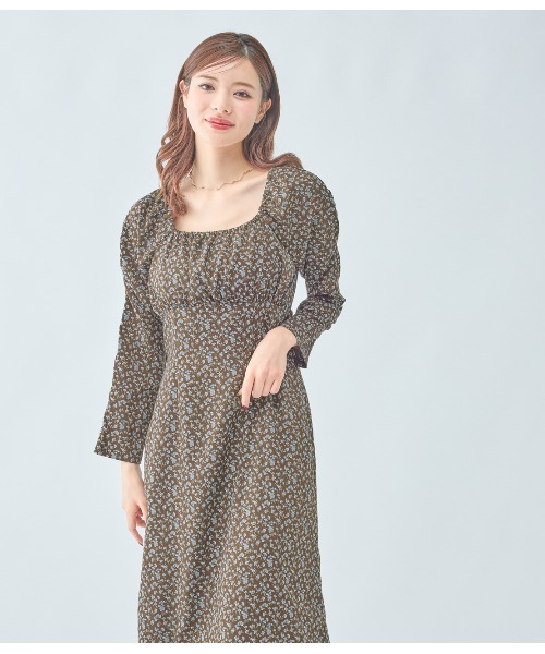 PEACH JOHN（ピーチジョン）の「バストギャザーフラワーワンピース（ワンピース・レディース・ブラウン/ブラック・ONE SIZE）」の2枚目の写真