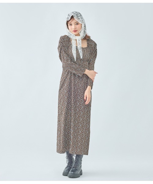 PEACH JOHN（ピーチジョン）の「バストギャザーフラワーワンピース（ワンピース・レディース・ブラウン/ブラック・ONE SIZE）」の12枚目の写真