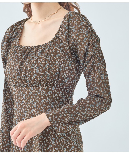 PEACH JOHN(ピーチジョン)の「バストギャザーフラワーワンピース(ワンピース・レディース・ブラウン/ブラック・ONE SIZE)」の18枚目の写真