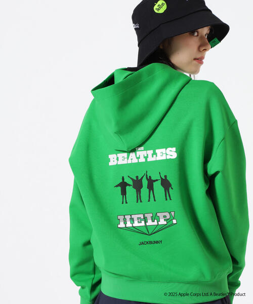 Jack Bunny!!(ジャックバニー)の「【The BEATLES ×Jack Bunny!!】T/Cダンボール長袖プルオーバーフーディ(スウェット・レディース・ブラック/ホワイト/グリーン・SMALL/MEDIUM/LARGE)」の3枚目の写真