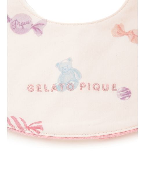 gelato pique(ジェラートピケ)の「【BABY】キャンディ柄スタイ(スタイ/よだれかけ・キッズ・グレー/ピンク・F)」の5枚目の写真