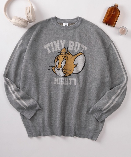 Tom＆Jerry（トムアンドジェリー）の「【71】【TOM＆JERRY/トムとジェリー】総柄 リブライン サイドライン アソート ジャガードニット（ニット/セーター・レディース・グレー/オフホワイト/ブルー/ワイン/オレンジ/ネイビー/ベージュ/グリーン・M/L）」の3枚目の写真