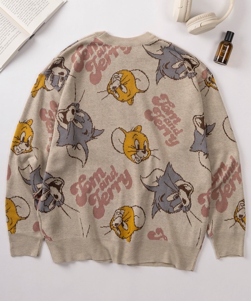 Tom＆Jerry（トムアンドジェリー）の「【71】【TOM＆JERRY/トムとジェリー】総柄 リブライン サイドライン アソート ジャガードニット（ニット/セーター・レディース・グレー/オフホワイト/ブルー/ワイン/オレンジ/ネイビー/ベージュ/グリーン・M/L）」の18枚目の写真