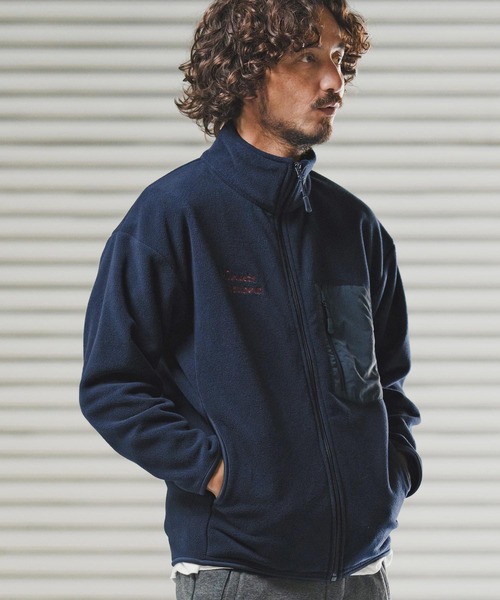 1minute 1second（ワンミニットワンセカンド）の「mj11158-microfleece zip jacket with 1M1S chenille embroidered patch フリースジャケット(1M25F280)（その他アウター・メンズ・ネイビー/ブラック・XXL/XL/L/M）」の5枚目の写真