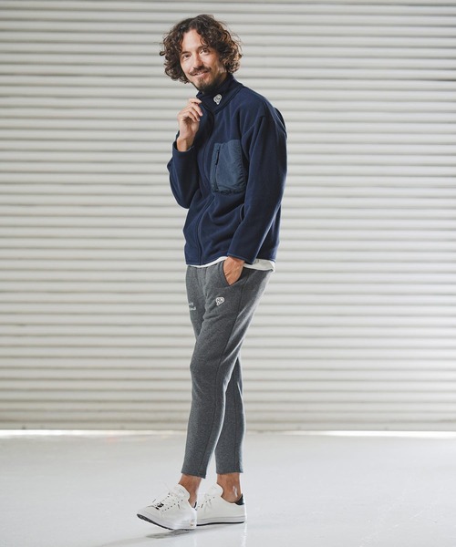 1minute 1second（ワンミニットワンセカンド）の「mj11158-microfleece zip jacket with 1M1S chenille embroidered patch フリースジャケット(1M25F280)（その他アウター・メンズ・ネイビー/ブラック・XXL/XL/L/M）」の4枚目の写真