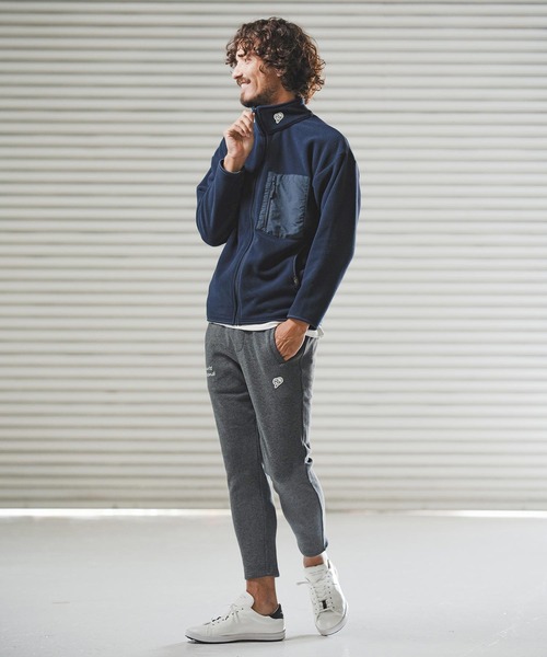 1minute 1second（ワンミニットワンセカンド）の「mj11158-microfleece zip jacket with 1M1S chenille embroidered patch フリースジャケット(1M25F280)（その他アウター・メンズ・ネイビー/ブラック・XXL/XL/L/M）」の7枚目の写真