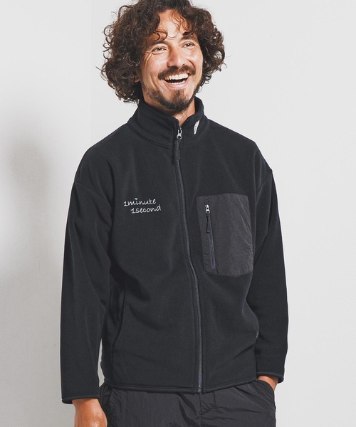 1minute 1second（ワンミニットワンセカンド）の「mj11158-microfleece zip jacket with 1M1S chenille embroidered patch フリースジャケット(1M25F280)（その他アウター・メンズ・ネイビー/ブラック・XXL/XL/L/M）」の12枚目の写真