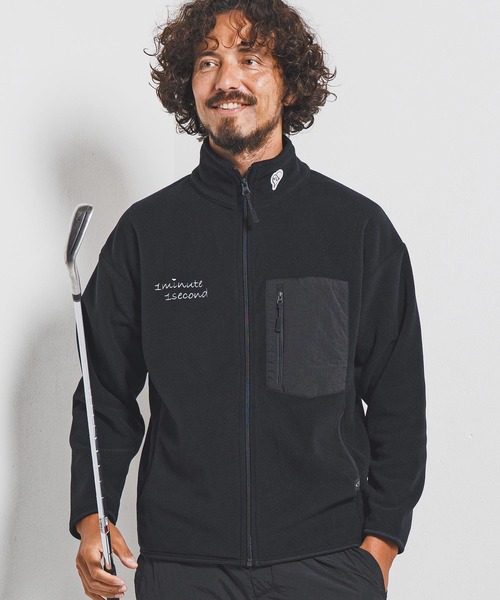 1minute 1second（ワンミニットワンセカンド）の「mj11158-microfleece zip jacket with 1M1S chenille embroidered patch フリースジャケット(1M25F280)（その他アウター・メンズ・ネイビー/ブラック・XXL/XL/L/M）」の10枚目の写真