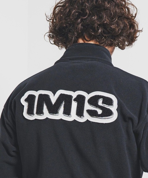 1minute 1second（ワンミニットワンセカンド）の「mj11158-microfleece zip jacket with 1M1S chenille embroidered patch フリースジャケット(1M25F280)（その他アウター・メンズ・ネイビー/ブラック・XXL/XL/L/M）」の14枚目の写真