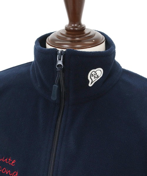 1minute 1second（ワンミニットワンセカンド）の「mj11158-microfleece zip jacket with 1M1S chenille embroidered patch フリースジャケット(1M25F280)（その他アウター・メンズ・ネイビー/ブラック・XXL/XL/L/M）」の20枚目の写真