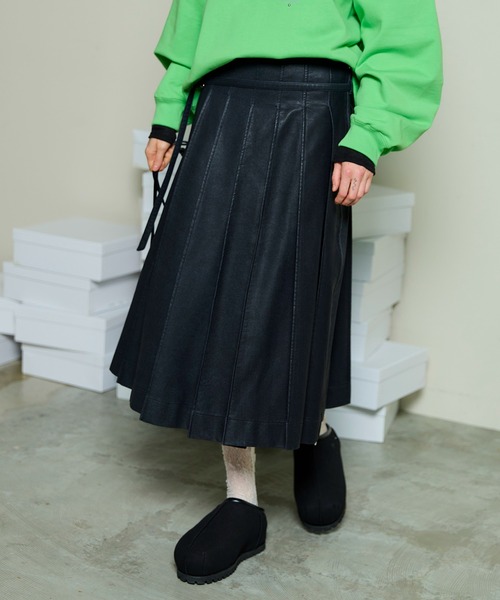Vegan Leather Midi-length Skirt / ヴィーガンレザーミモレ