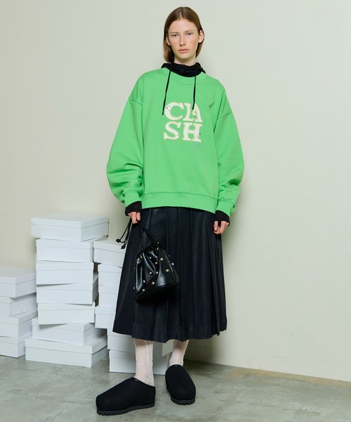 セール】Vegan Leather Midi-length Skirt / ヴィーガンレザーミモレ