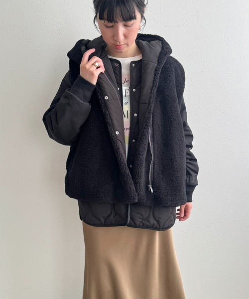 LHELBIE(レルビエ)の「マルチウェイセットコート(その他アウター・レディース・カーキ/ライトベージュ/ブラック・M)」の8枚目の写真