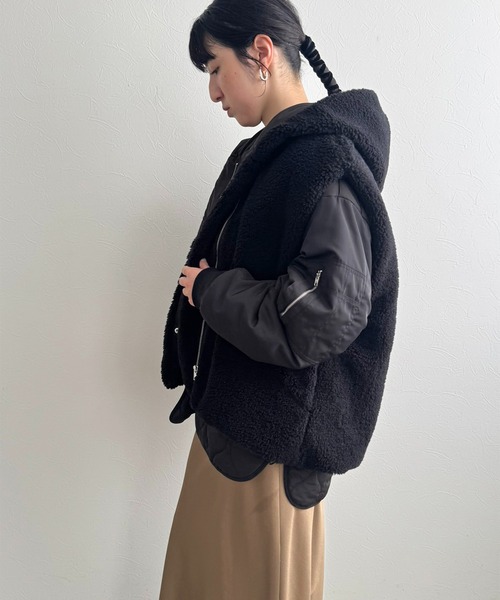 LHELBIE(レルビエ)の「マルチウェイセットコート(その他アウター・レディース・カーキ/ライトベージュ/ブラック・M)」の10枚目の写真