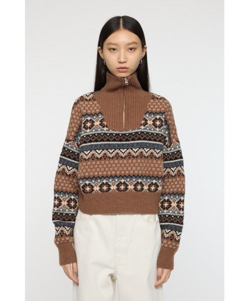 セール】HALF ZIP FAIR ISLE セーター（ニット/セーター）｜MOUSSY