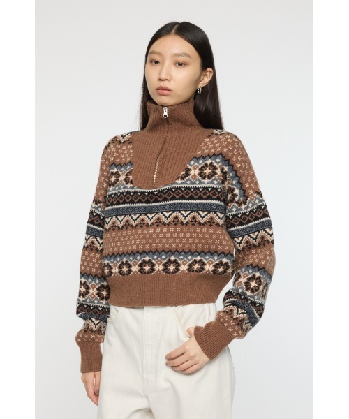 セール】HALF ZIP FAIR ISLE セーター（ニット/セーター）｜MOUSSY