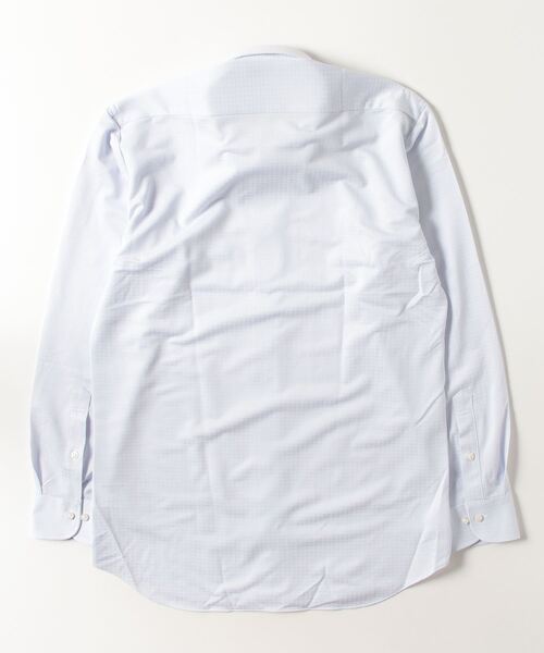 Perfect Suit FActory（パーフェクトスーツファクトリー）の「【完全ノーアイロン】長袖アイシャツ　千鳥柄　ホワイト/サックス（ビジネスシャツ・メンズ・ホワイト/サックスブルー・首回り41cm-裄丈84cm/首回り43cm-裄丈86cm/首回り39cm-裄丈82cm/首回り37cm-裄丈80cm/首回り45cm-裄丈86cm）」の8枚目の写真