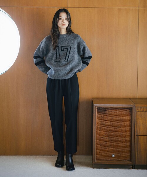 B:MING by BEAMS（ビーミングバイビームス）の「ナンバー ニット (手洗い可)（ニット/セーター・レディース・ネイビー/ホワイト系その他5/グレー・ONE SIZE）」の5枚目の写真