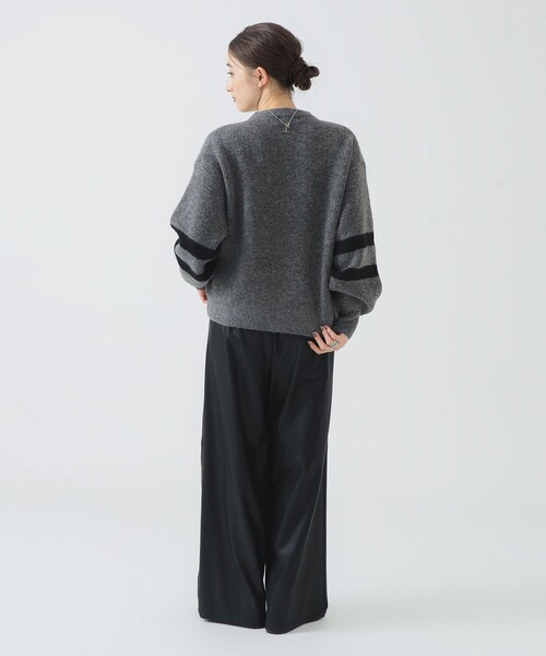 B:MING by BEAMS（ビーミングバイビームス）の「ナンバー ニット (手洗い可)（ニット/セーター・レディース・ネイビー/ホワイト系その他5/グレー・ONE SIZE）」の7枚目の写真