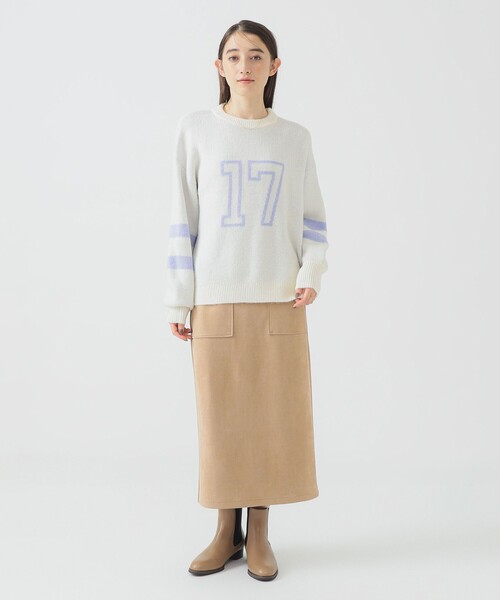 B:MING by BEAMS（ビーミングバイビームス）の「ナンバー ニット (手洗い可)（ニット/セーター・レディース・ネイビー/ホワイト系その他5/グレー・ONE SIZE）」の10枚目の写真