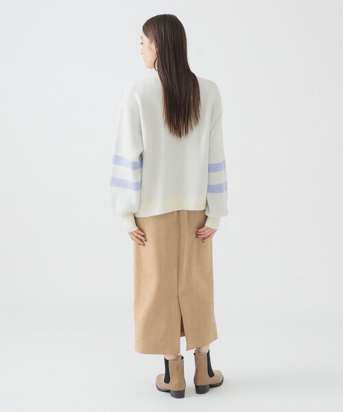 B:MING by BEAMS（ビーミングバイビームス）の「ナンバー ニット (手洗い可)（ニット/セーター・レディース・ネイビー/ホワイト系その他5/グレー・ONE SIZE）」の11枚目の写真