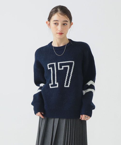 B:MING by BEAMS（ビーミングバイビームス）の「ナンバー ニット (手洗い可)（ニット/セーター・レディース・ネイビー/ホワイト系その他5/グレー・ONE SIZE）」の16枚目の写真